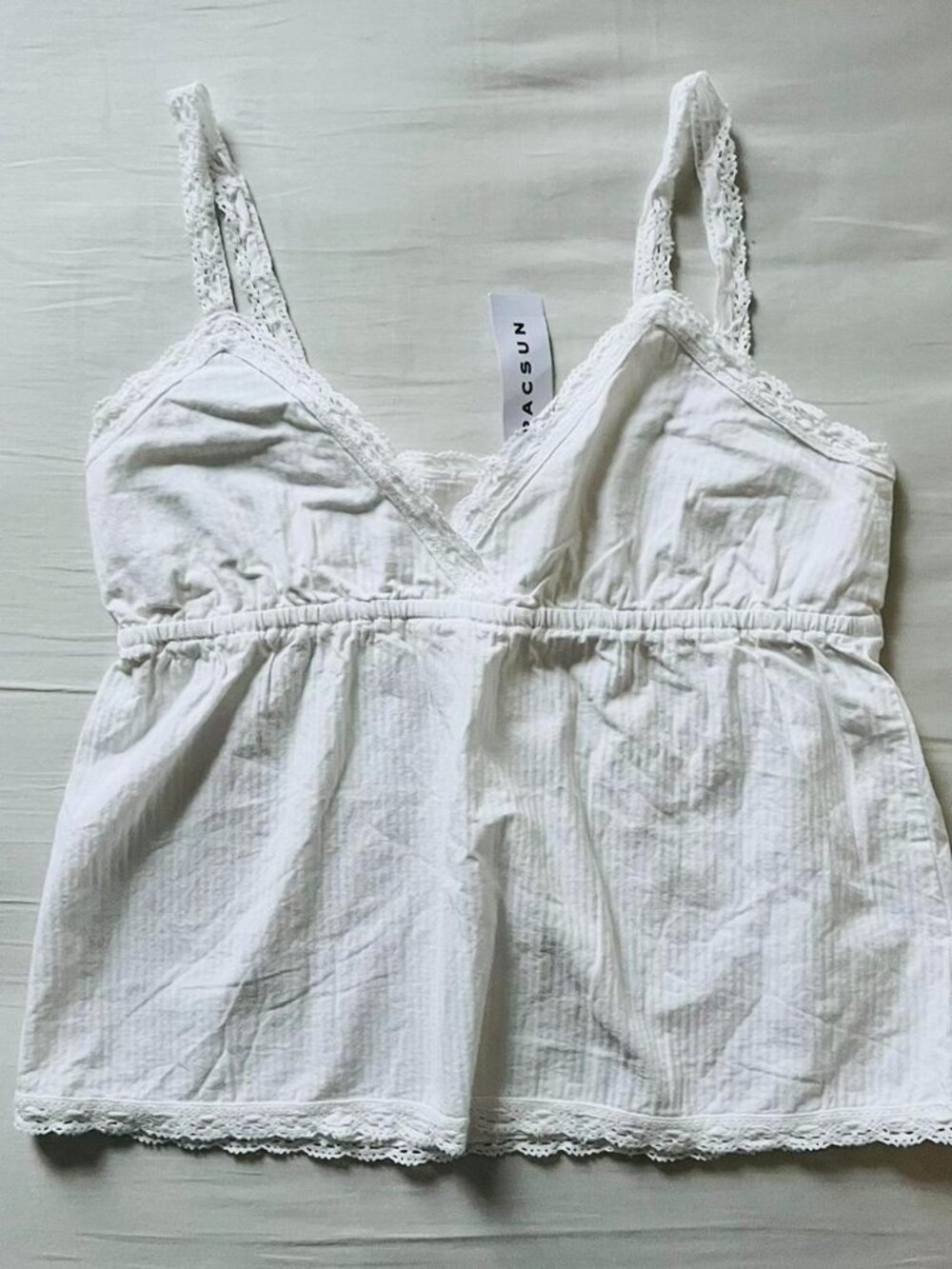 BNWT Brandy Melville-John Galt White Tiffany-Edith Lace Tank 20.5 x 14.5